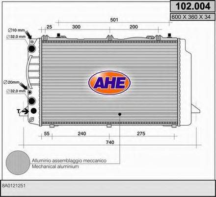AHE 102004 Радіатор, охолодження двигуна