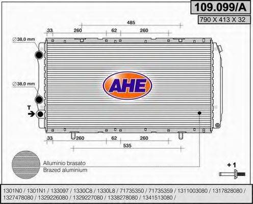 Радіатор, охолодження двигуна AHE 109.099/A