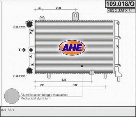 Радіатор, охолодження двигуна AHE 109.018/O