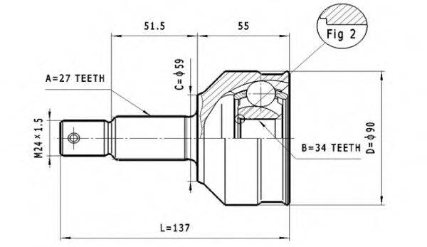 STATIM C108 Шарнірний комплект, приводний вал