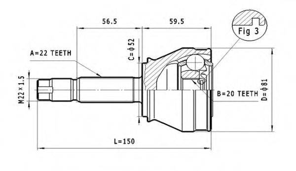 STATIM C161 Шарнірний комплект, приводний вал