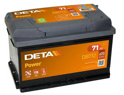 Стартерна акумуляторна батарея; Стартерна акумуляторна батарея DETA DB712