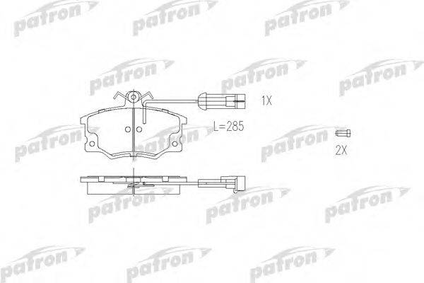 Комплект гальмівних колодок, дискове гальмо PATRON PBP370