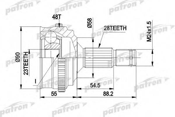 PATRON PCV1179 Шарнірний комплект, приводний вал