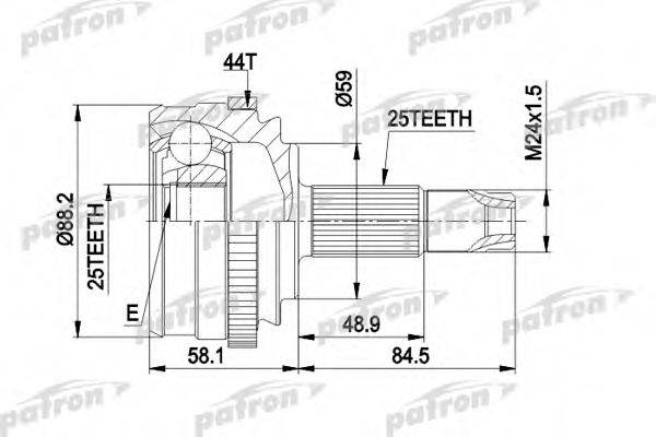 PATRON PCV1214 Шарнірний комплект, приводний вал