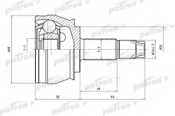PATRON PCV1245 Шарнірний комплект, приводний вал