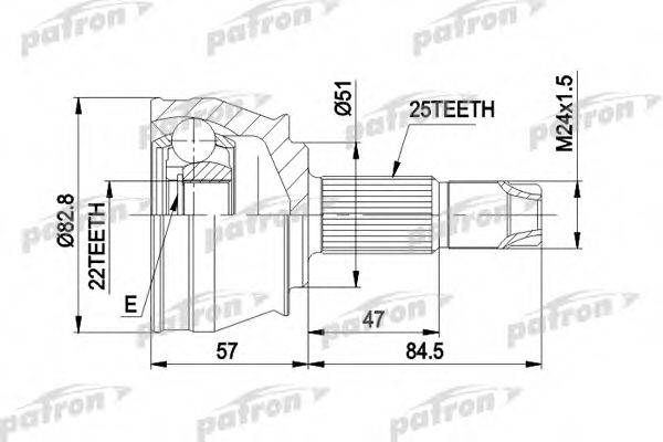PATRON PCV1306 Шарнірний комплект, приводний вал