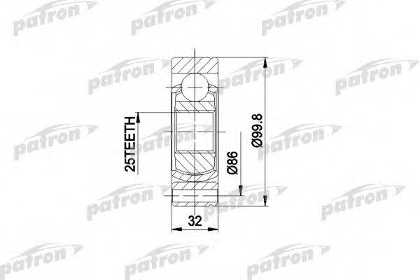 Шарнірний комплект, приводний вал PATRON PCV3002