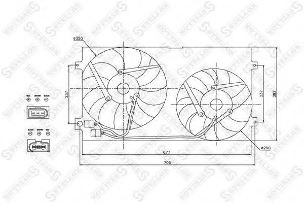 Вентилятор, охолодження двигуна STELLOX 29-99007-SX