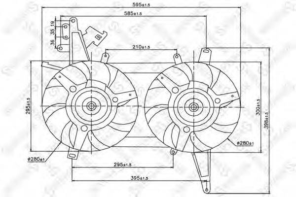 Вентилятор, охолодження двигуна STELLOX 29-99057-SX