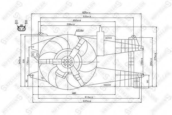 Вентилятор, охолодження двигуна STELLOX 29-99058-SX