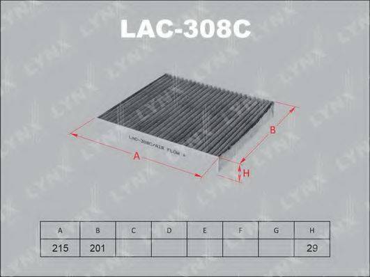 Фільтр, повітря у внутрішньому просторі LYNXAUTO LAC-308C