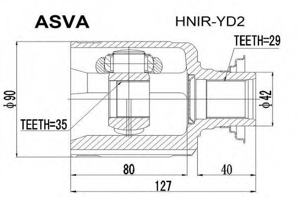Шарнірний комплект, приводний вал ASVA HNIR-YD2