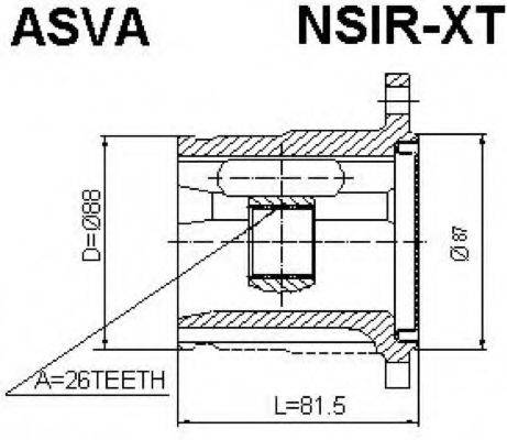 Шарнірний комплект, приводний вал ASVA NSIR-XT