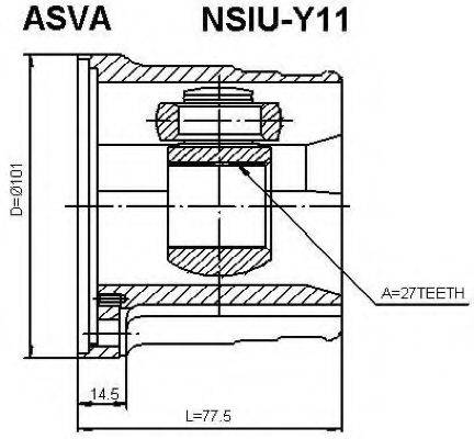 Шарнірний комплект, приводний вал ASVA NSIU-Y11