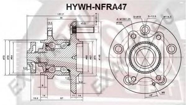 Маточина колеса ASVA HYWH-NFRA47