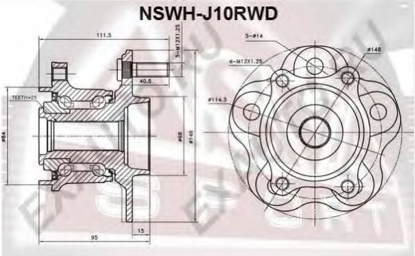 Маточина колеса ASVA NSWH-J10RWD