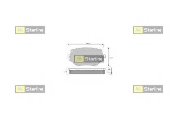 Комплект гальмівних колодок, дискове гальмо STARLINE BD S397