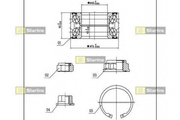 STARLINE LO03455 Комплект підшипника ступиці колеса