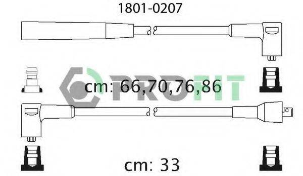 Комплект дротів запалення PROFIT 1801-0207