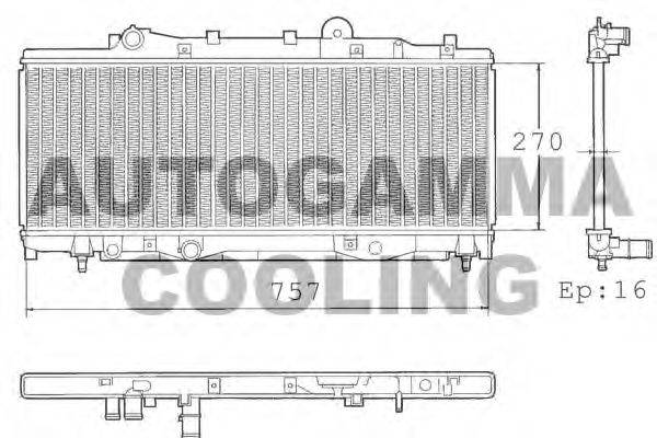 Радіатор, охолодження двигуна AUTOGAMMA 101423