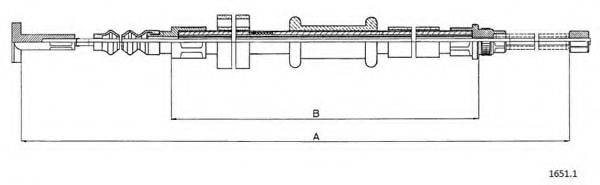 Трос, стоянкова гальмівна система CABOR 1651.1