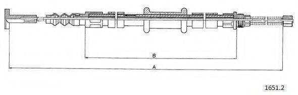 Трос, стоянкова гальмівна система CABOR 1651.2