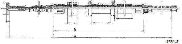 Трос, стоянкова гальмівна система CABOR 1651.3