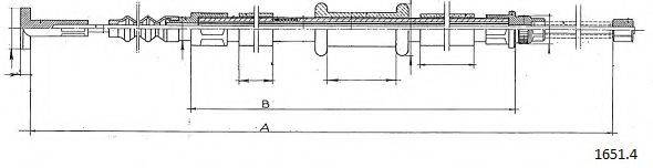 Трос, стоянкова гальмівна система CABOR 1651.4