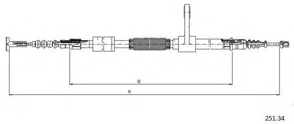 Трос, стоянкова гальмівна система CABOR 251.34