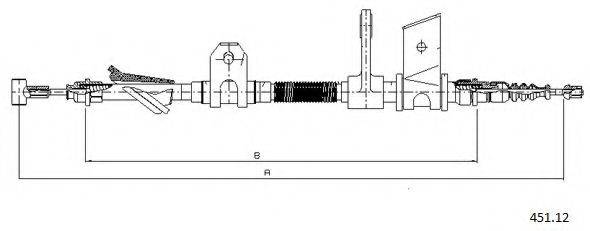 Трос, стоянкова гальмівна система CABOR 451.12