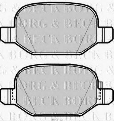 Комплект гальмівних колодок, дискове гальмо BORG & BECK BBP2412