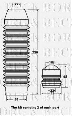 Пилозахисний комплект, амортизатор BORG & BECK BPK7078