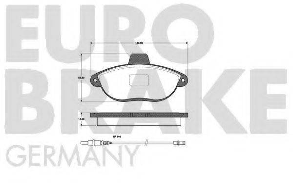 Комплект гальмівних колодок, дискове гальмо EUROBRAKE 5502221934