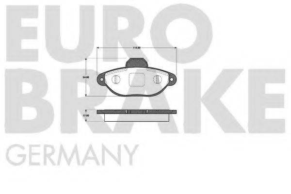 Комплект гальмівних колодок, дискове гальмо EUROBRAKE 5502222374