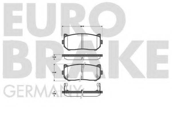 Комплект гальмівних колодок, дискове гальмо EUROBRAKE 5502223503