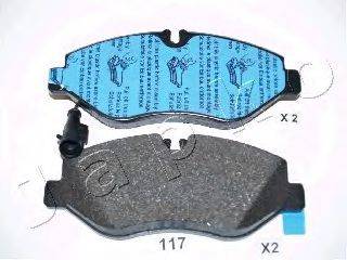 Комплект гальмівних колодок, дискове гальмо JAPKO 50117