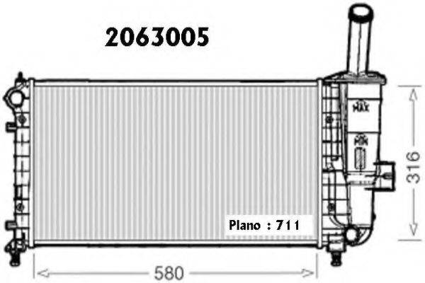 Радіатор, охолодження двигуна ORDONEZ 2063005