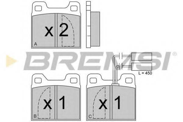 BREMSI BP2225 Комплект гальмівних колодок, дискове гальмо