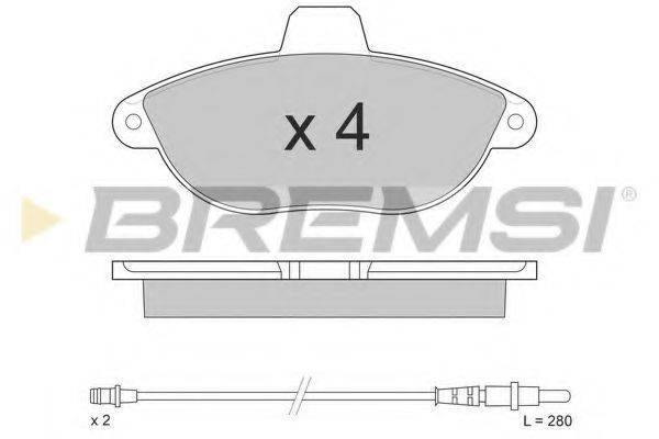 Комплект гальмівних колодок, дискове гальмо BREMSI BP2678