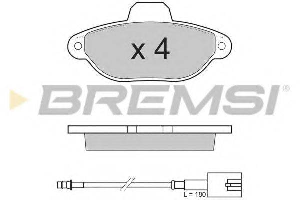 Комплект гальмівних колодок, дискове гальмо BREMSI BP3326
