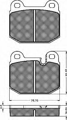 Комплект гальмівних колодок, дискове гальмо BSF 10521
