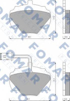 Комплект гальмівних колодок, дискове гальмо FOMAR FRICTION FO 446081