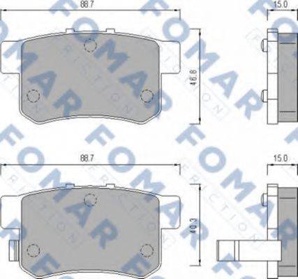 Комплект гальмівних колодок, дискове гальмо FOMAR FRICTION FO 475181