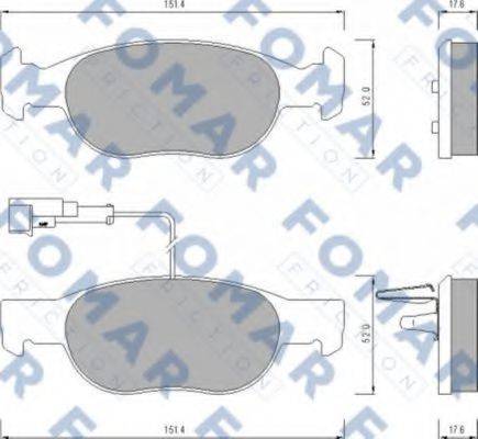 Комплект гальмівних колодок, дискове гальмо FOMAR FRICTION FO 624381