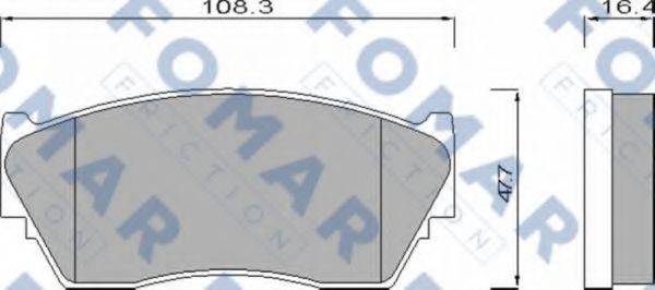 Комплект гальмівних колодок, дискове гальмо FOMAR FRICTION FO 669281