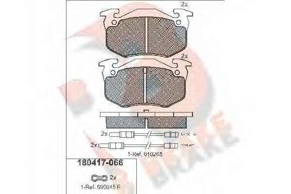 Комплект гальмівних колодок, дискове гальмо R BRAKE RB0417