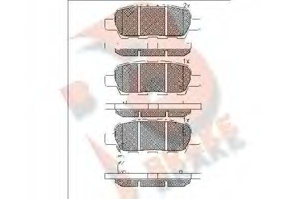 Комплект гальмівних колодок, дискове гальмо R BRAKE RB1509
