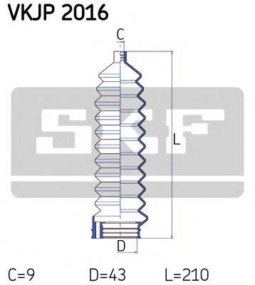 SKF VKJP2016 Комплект пильника, рульове управління