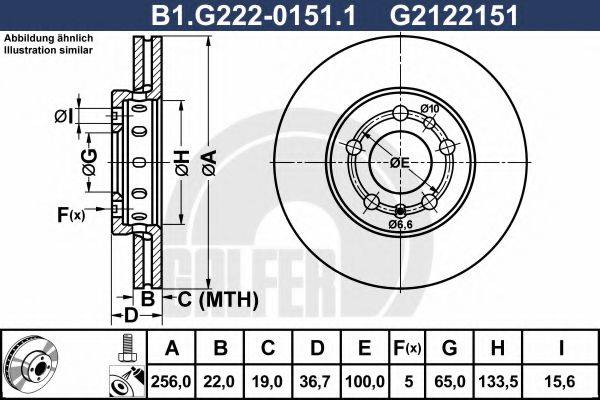 гальмівний диск GALFER B1.G222-0151.1